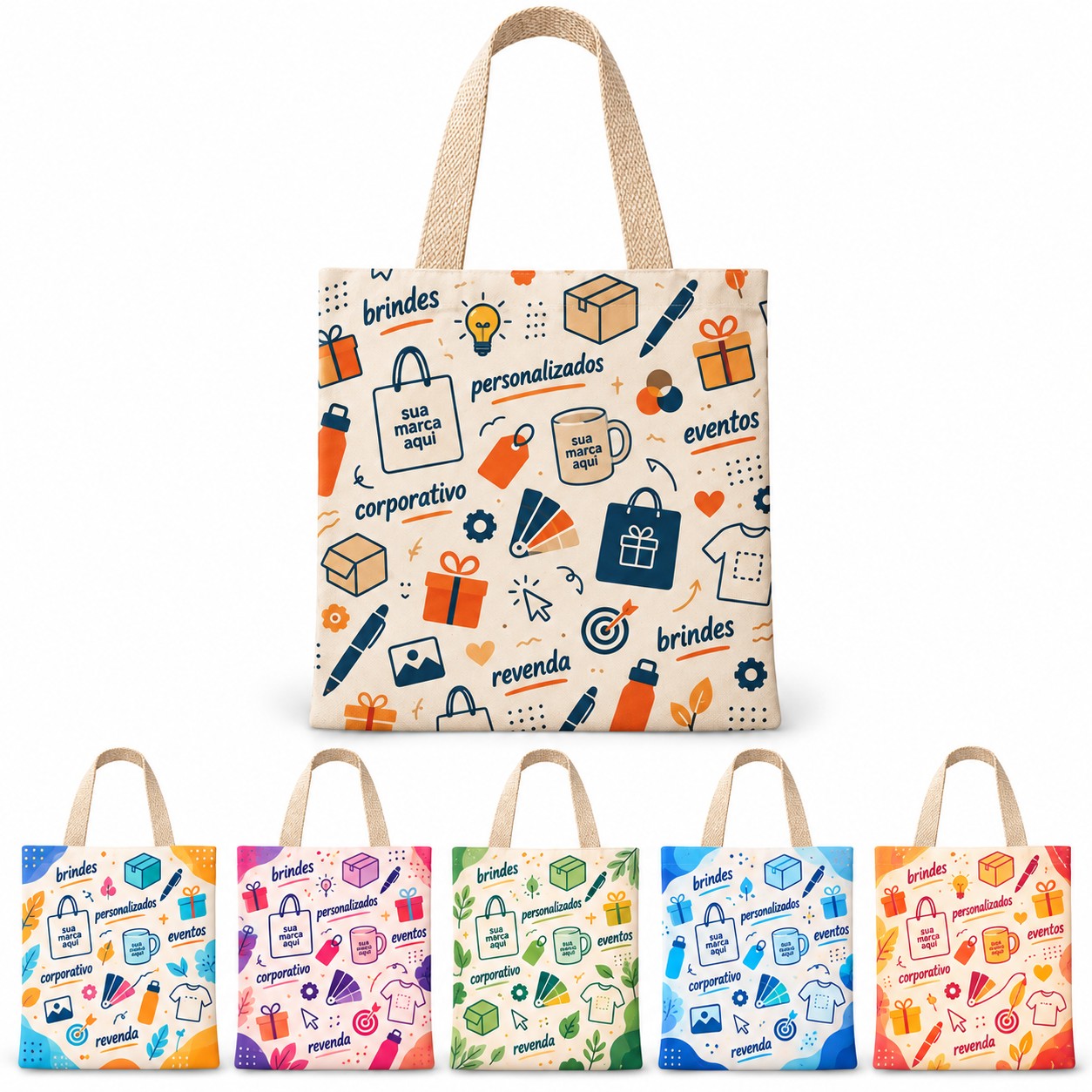 Sacola em algodão estampada